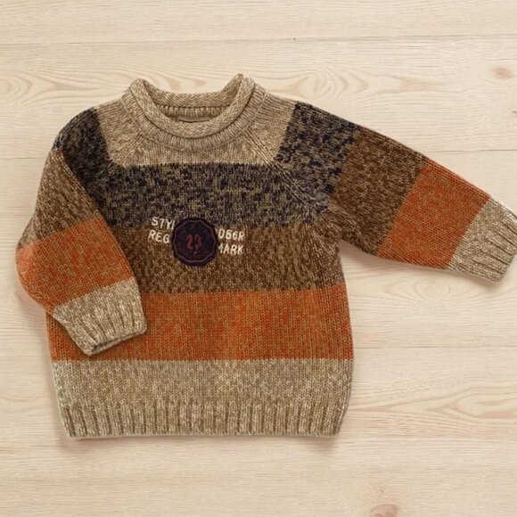 B.U.M. Equipment Colourblock Raglan Knitted Sweater 12 Months - Picture 2 of 8